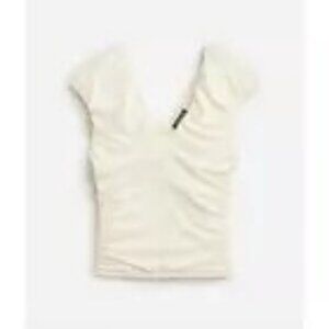 J. Crew Cream Ruched Blouse
